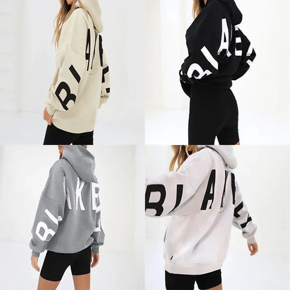 2025 New High Quality Women's Hoodie Autumn Winter Fashion Printed Thickened Versatile Long Sleeve Loose Casual Women's Top Badiee Stylez