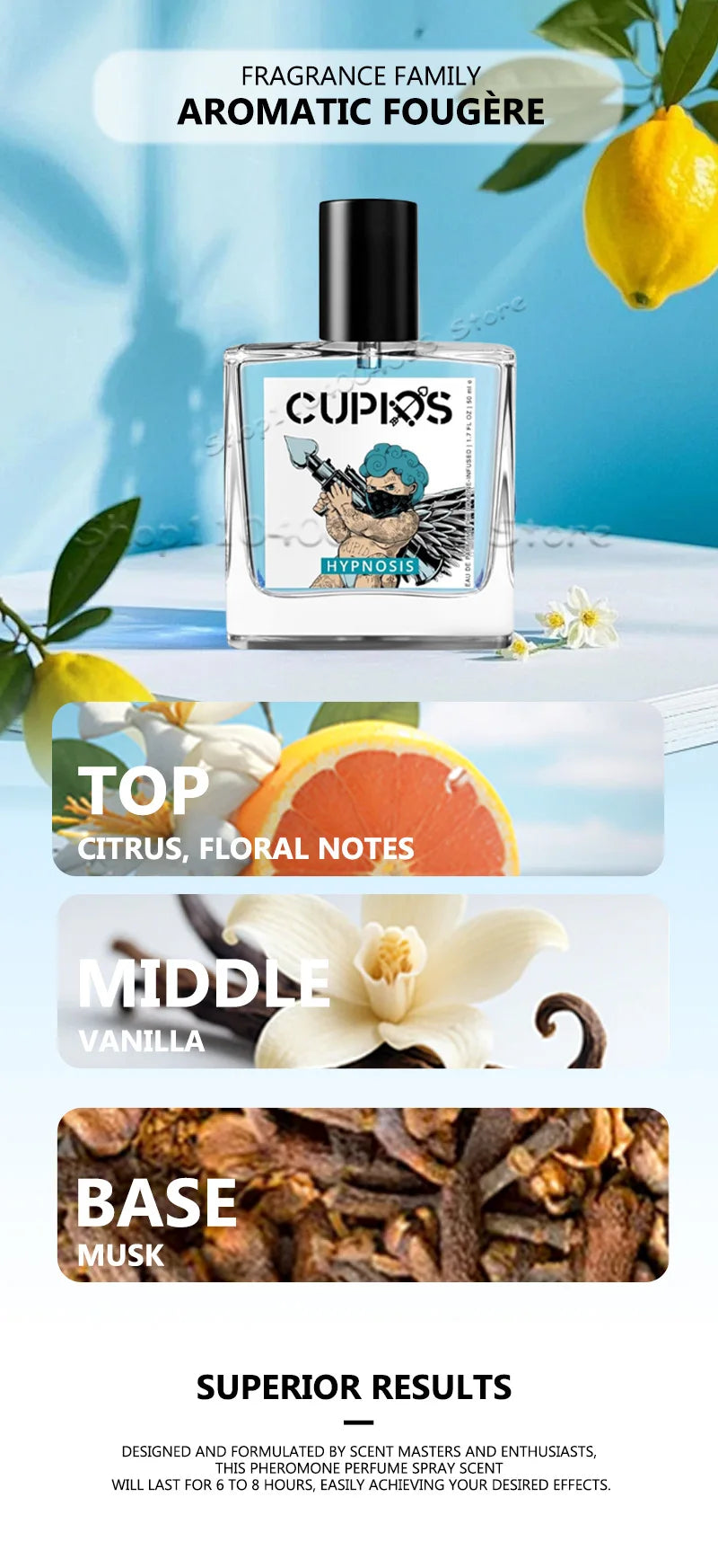 10ML/50ML Cupids Original Hypnosis Pheromone Perfume Infused Cologne For Men Pheromone Perfume For Men Fragrance Attract Women - Badiee Stylez