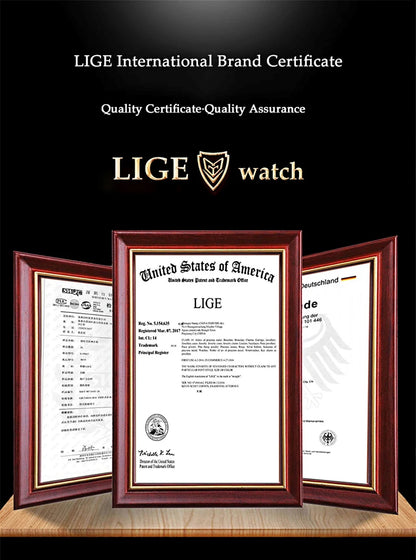 LIGE 2025 New Gold Square Watch For Women Simple Fashion Waterproof Quartz Ladies Watches Ultra-Thin Mesh Women's Bracelet Watch