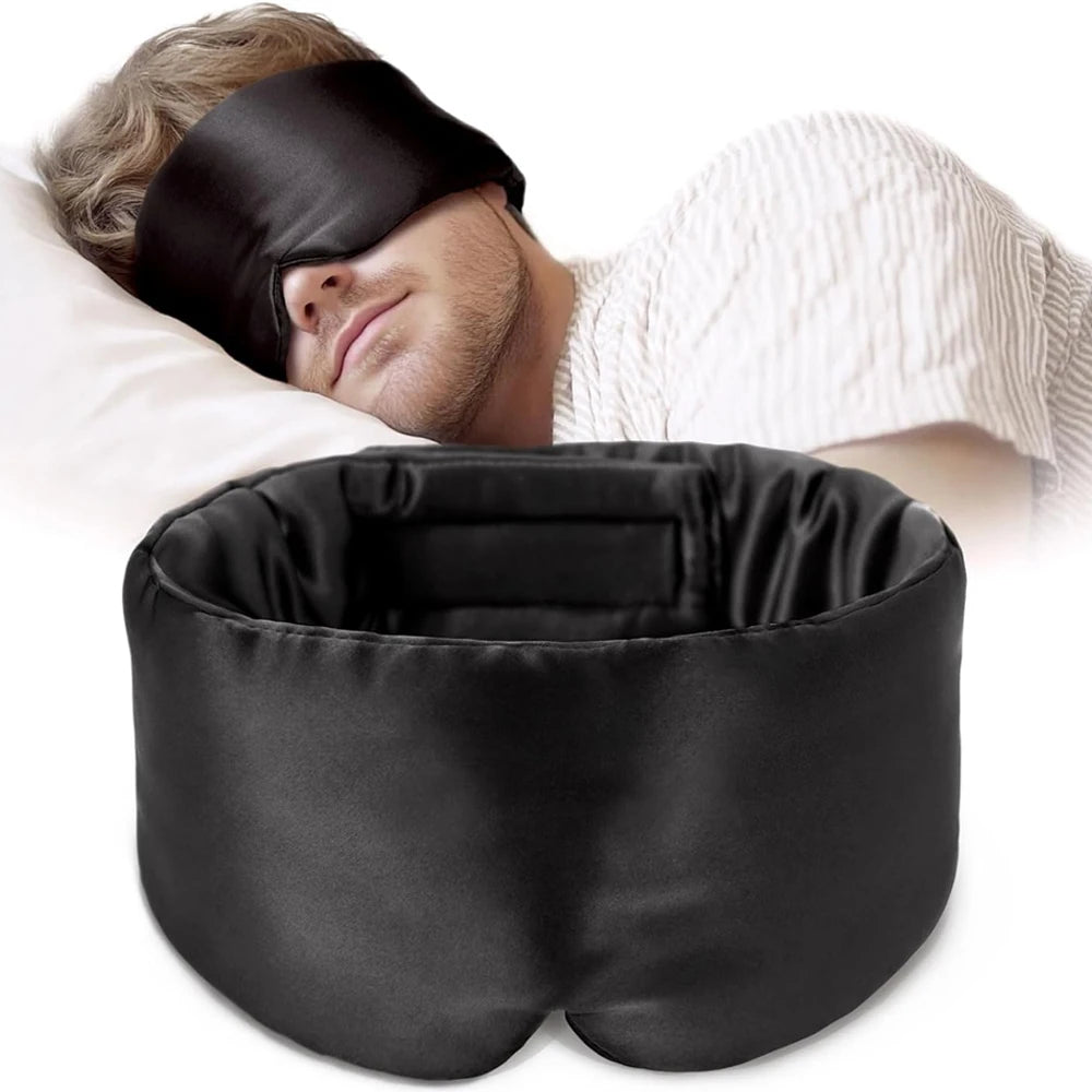 100% Mulberry Silk Sleeping Mask Eyepatch Blocking Light Eyemask Soft Padded Travel Sleeping Aid for Sleep Patch Slaapmasker Badiee Stylez