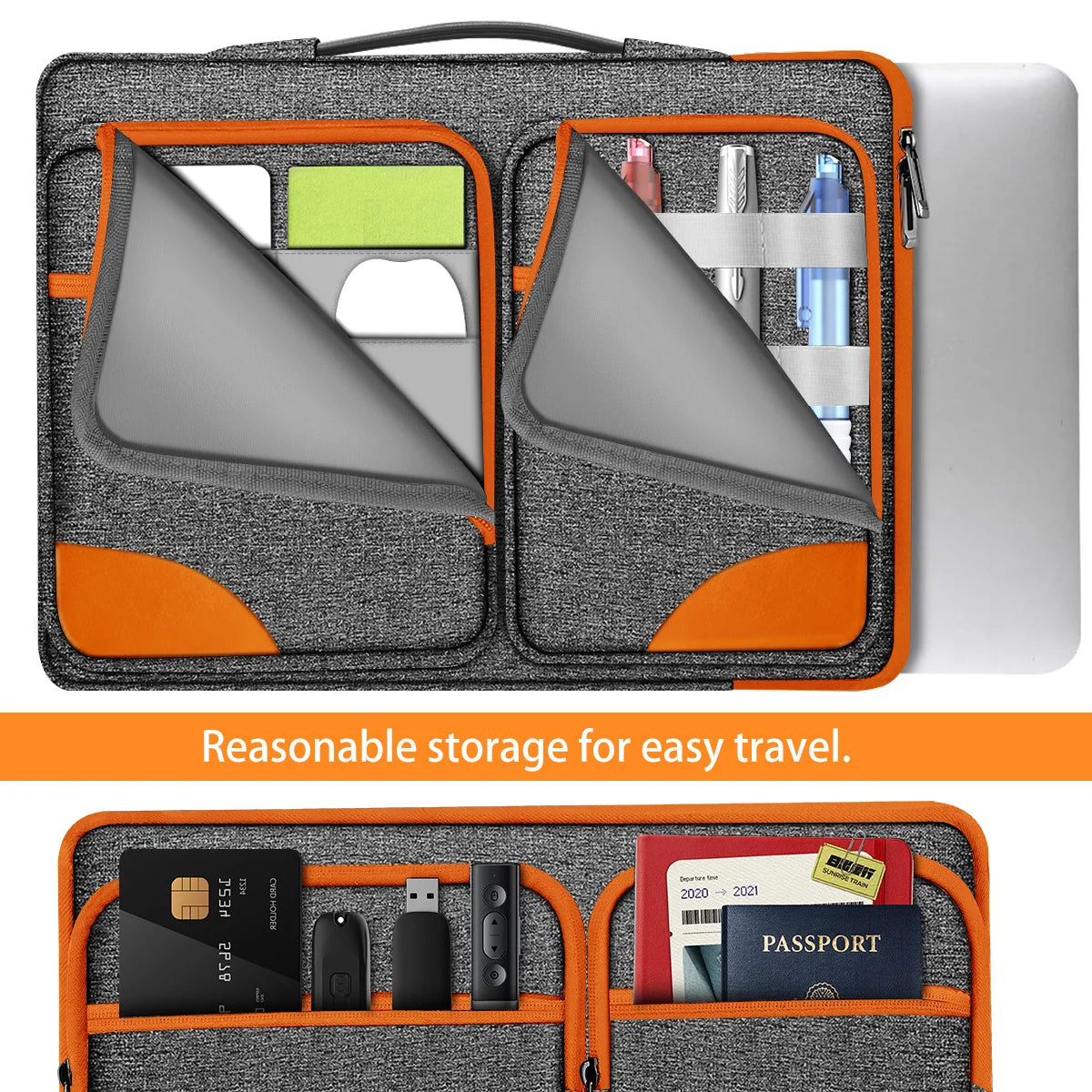 Slim Laptop Case 15-16 Inch Spill-Resistant Handbag Briefcase for Most Popular 15.6 Inch Notebooks - Sleeve Protection