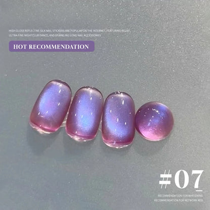 1-3pcs PSK 2025 New Whitening Purple Glass Beads Starry Crystal Nail Art Purple Glass Bead Cat Eye Gel Nail Polish Nail Supplies shuiguomy7