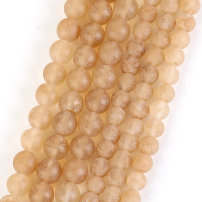 Natural Dull Polished Wood Jaspers Stone Spacer Beads For Jewelry Making DIY Necklace Bracelet 4mm-12mm Matte Round Beads 15" Matte Citrine