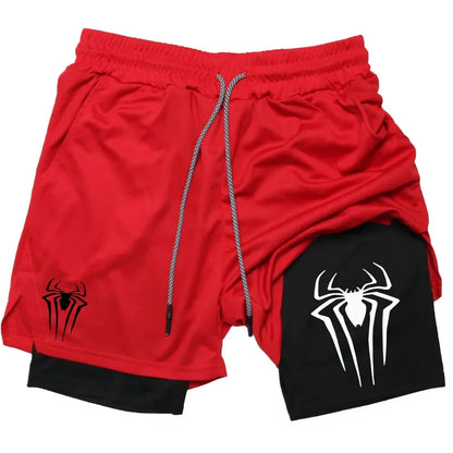Men's  sports shorts,  spider print  compression shorts , informal, training, running, 2-in-1, Y2K order shipped directly Badiee Stylez