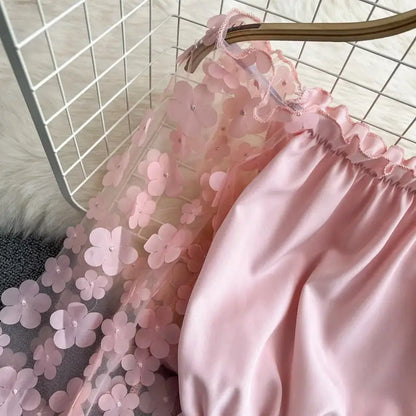 Off Shoulder Sexy Lace Blouses Women 2025 Spring Summer Korean Fashion Long Sleeve Tops Slim Flower Transparent Chiffon Shirts