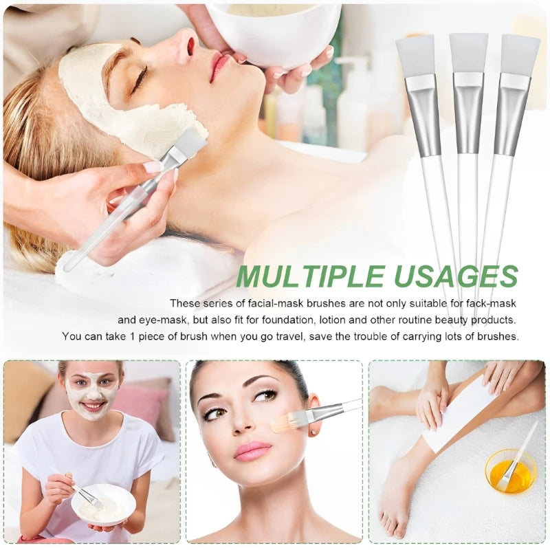 Skin Care DIY Mask Set Clear Rod Mud Mixing Bowl Spoon Set Soft Applicator Brushes for Face Deep Cleaning Portable Beauty Tools
