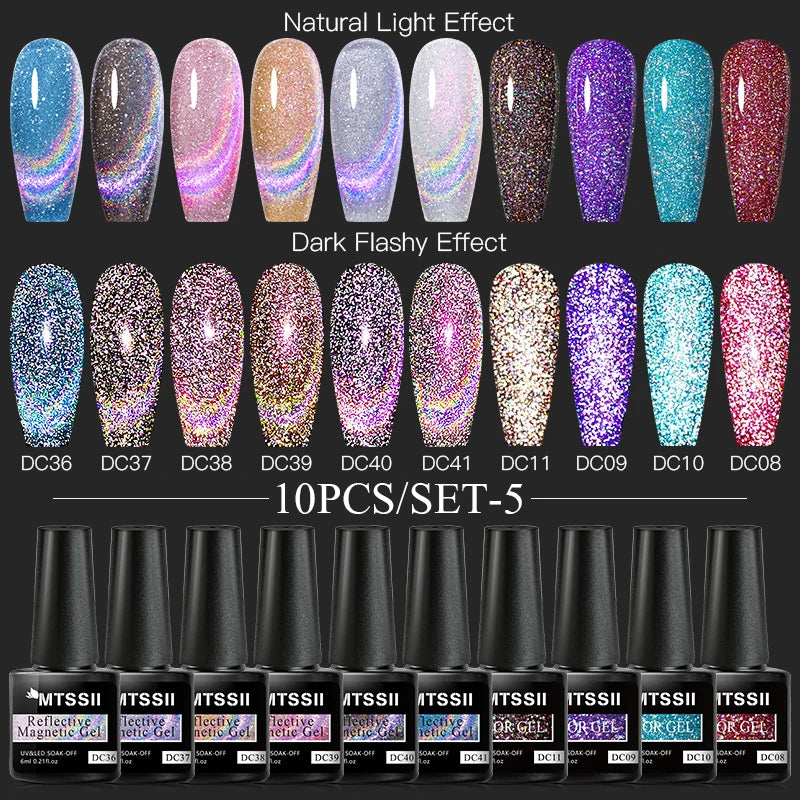10PCS/Set Gel Nail Polish Set 125 Colors Glitter Semi Permanent Hybrid Gel Varnishes Base Top Coat Soak Off UV LED Nail Art Gel