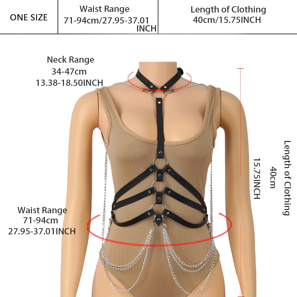 Women Trend Punk Belt Fashion Leather Waist Belt Female Street Style Decoration Body Chain Belt Gothic Clothing Accessories