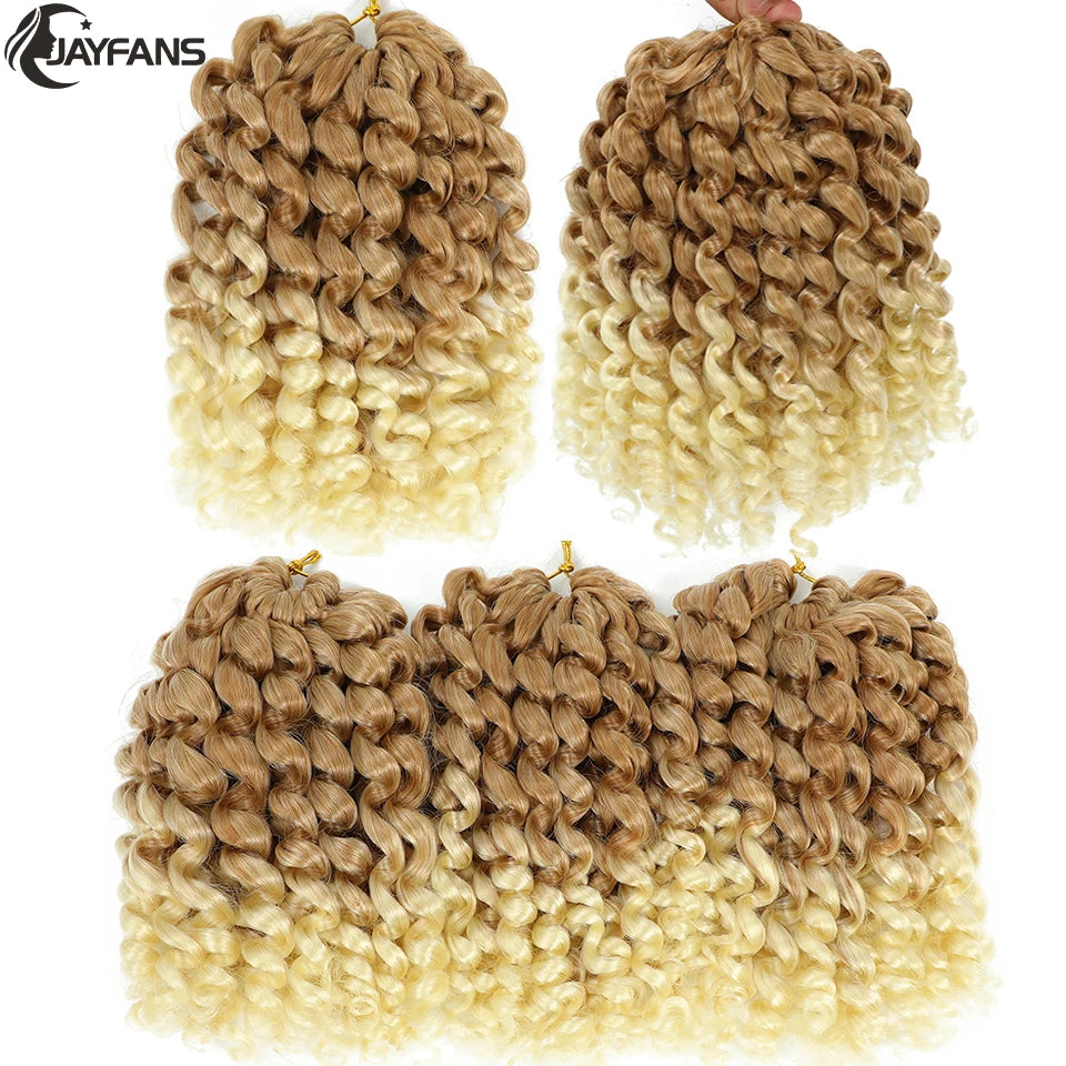 1- 5 Packs 8 inch Jumpy Wand Curl Jamaican Bounce Crochet Hair Natural Black Wand Curls Crochet Hair Short Curly Crochet Braids Badiee Stylez