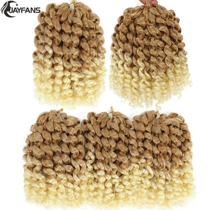 1- 5 Packs 8 inch Jumpy Wand Curl Jamaican Bounce Crochet Hair Natural Black Wand Curls Crochet Hair Short Curly Crochet Braids Badiee Stylez