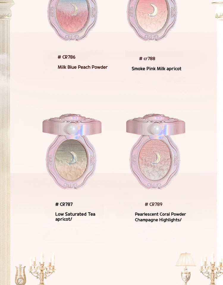 Colorrose Embossed Powder Blush Blue Genuine Nude Makeup Natural Party Blusher Shimmer Pearlescent Highlight Eyeshadow