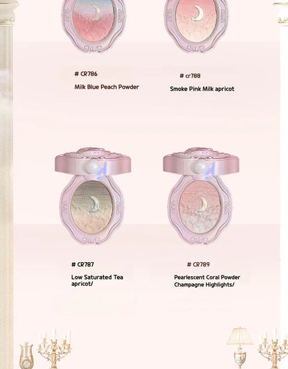 Colorrose Embossed Powder Blush Blue Genuine Nude Makeup Natural Party Blusher Shimmer Pearlescent Highlight Eyeshadow