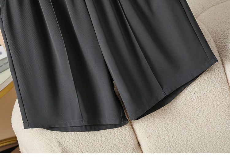 Plus Size Shorts Women High Elastic Waist Wide Leg Loose Pants With Pockets Summer 2025 New Korean Fashion Half Shorts Women