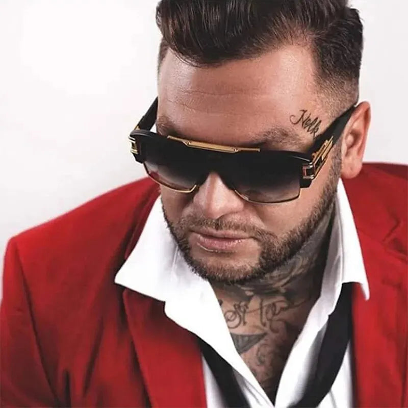 European And American Fashion Sunglasses Transparent Frame Glasses Cross Border Men And Women Retro Square Frame Sunshade Mirror