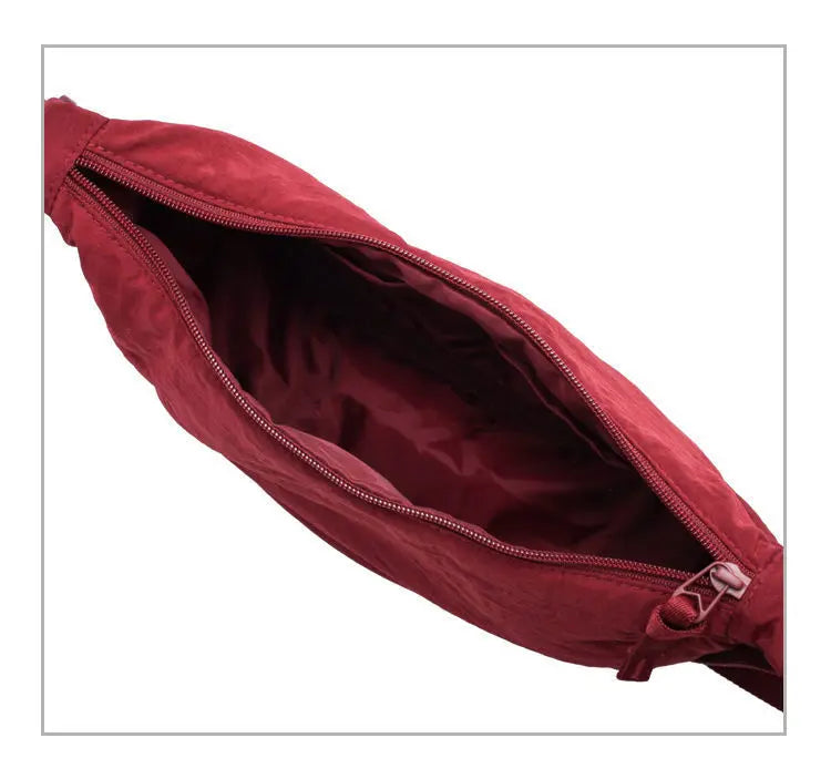 Women Crossbody Bag Casual Nylon Half Moon Shoulder Bags Large Capacity Lightweight Travel Women's Bag