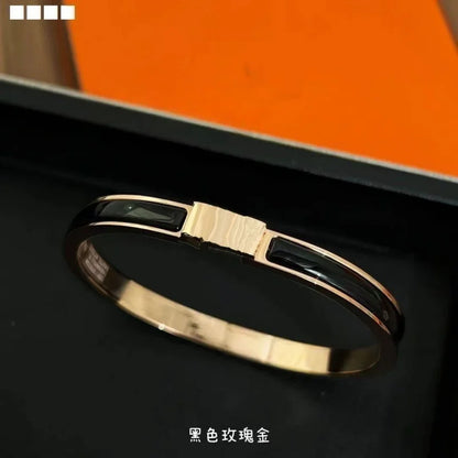 Luxury Fashion Stainless Steel Enamel Bracelet, Fashionable, Women's Festival Luxury, Colorful Jewelry Access 2025 Fashion GRAY