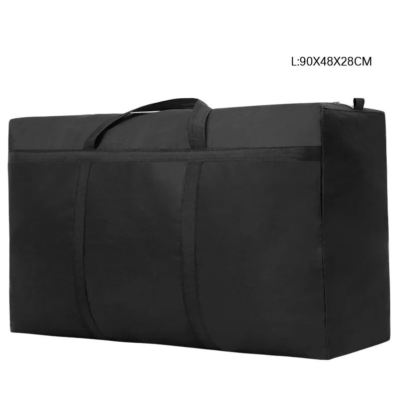 Extra Large Waterproof Moving Luggage Bags Laundry Shopping Bag foldable luggage travel bag Thin Oxford Cheap Quilt Organizer L BLACK