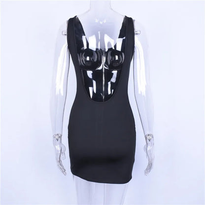 Women's Summer Sexy Zipper Halter Backless Intellectual Solid-colored And Stylish Bodycon Suspender Simple Sleeveless Dress