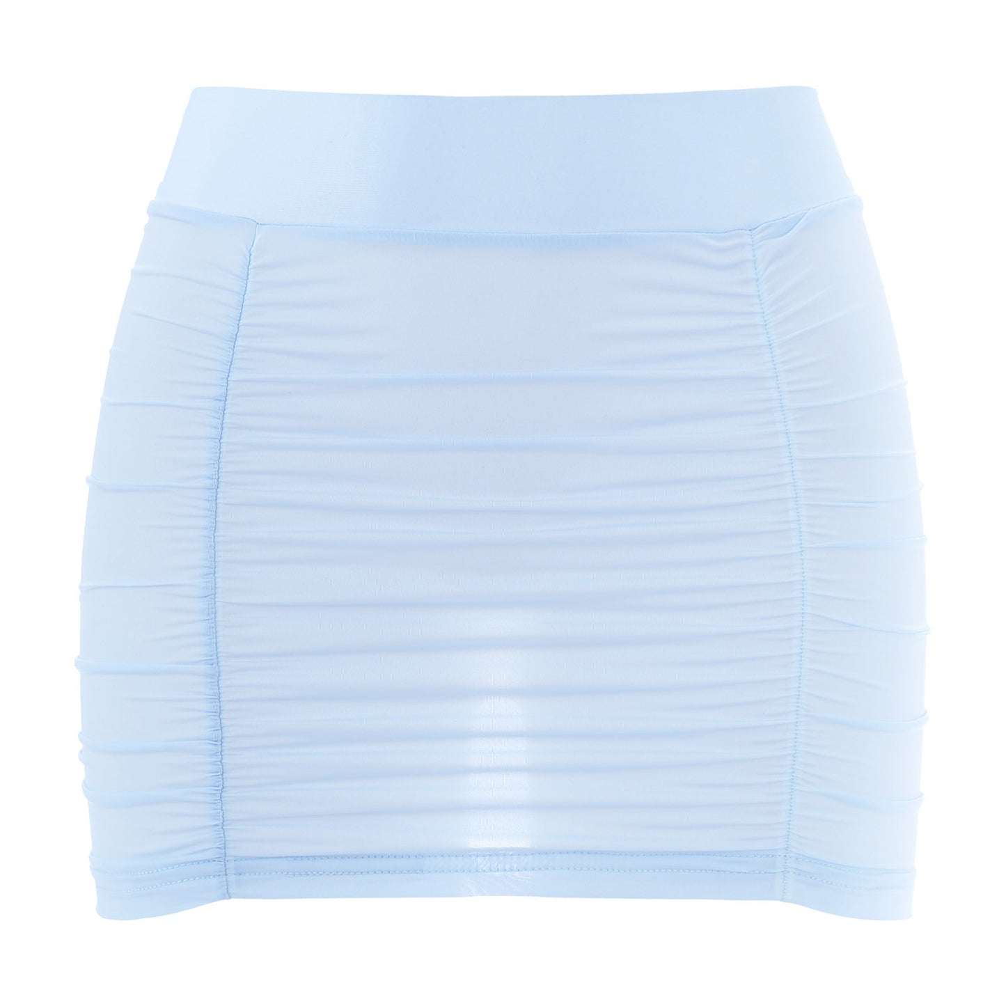 Womens Sexy Bodycon Mini Skirt Ruched Elastic Bands Semi-Sheer Skirt Hip Wrap Lingerie Nightwear Pencil Pole Skirt for Nightclub