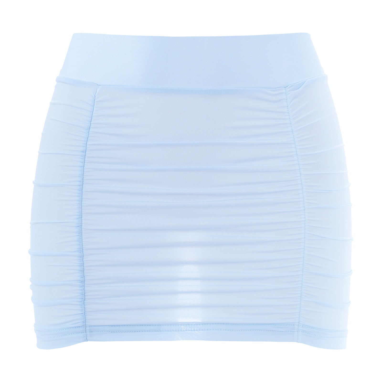 Womens Sexy Bodycon Mini Skirt Ruched Elastic Bands Semi-Sheer Skirt Hip Wrap Lingerie Nightwear Pencil Pole Skirt for Nightclub