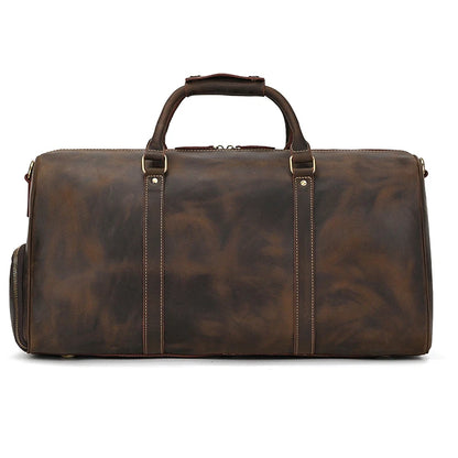 Luxury Genuine Leather Men Women Travel Bag Cow Leather Carry On Luggage Bag Travel Shoulder Bag Male Female Weekend Duffle Bag