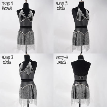 Fashion Chain Tassels Belt Set Street Style Suspenders for Women Body Chain Casual Decoration WaistBond Goth Clothing Accessoly Badiee Stylez