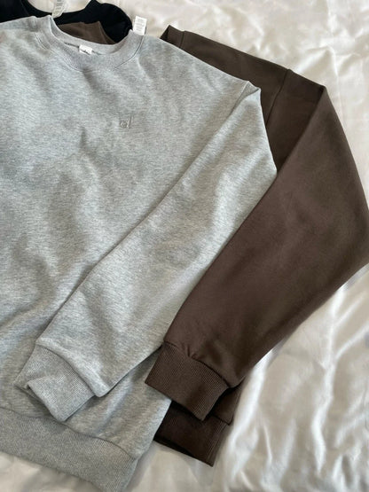 Fashion Trends Solid Long Sleeves Top Spring Black Red Round Neck Sweatshirts Simple Classic Letter Loose Casual Sports Top