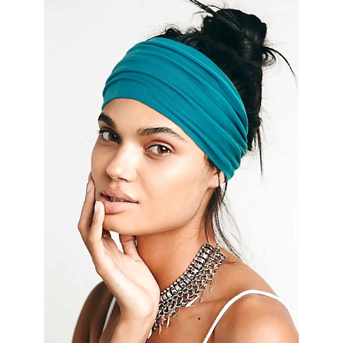Women Headbands African Wide Hair Wrap Turban Twist Headband for Women Large Sport Workout Stretch Non-slip Big Hair Bands
