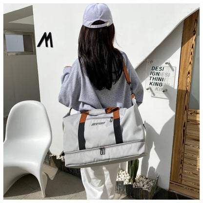 Large Capacity Travel Gym Bag Short-distance Luggage Portable Fitness Bags Shoulder Crossbody Handbags Men's Sports Waterproof B