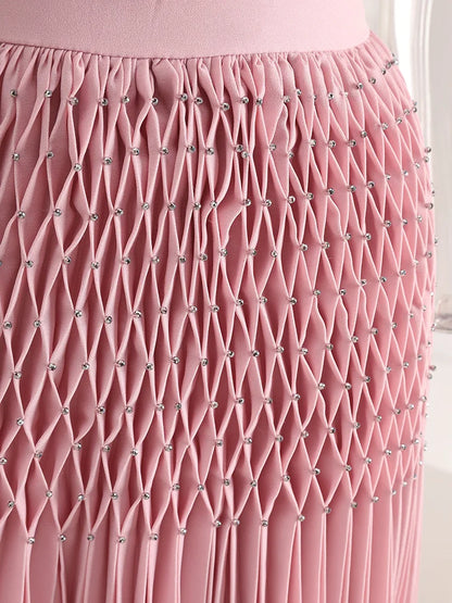 DEAT Elegant Dress Hollow Out Backless Camisole Pleated Flower High Waist Women's Party Dresses 2025 Autumn New Fashion 13DB5083 Badiee Stylez