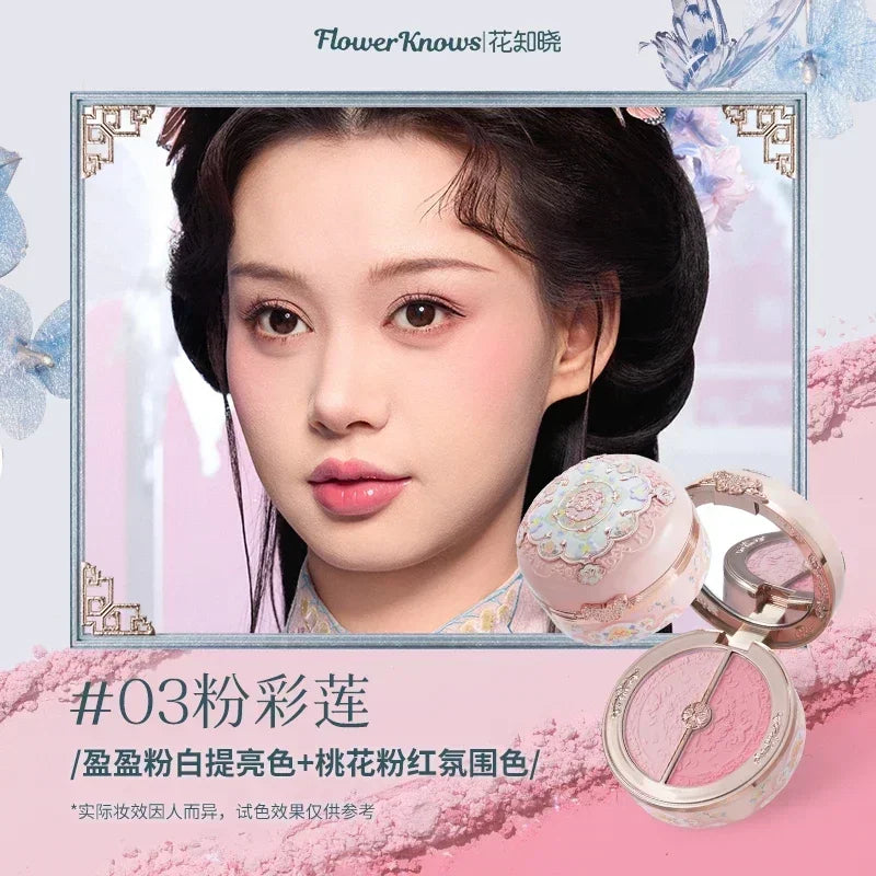 Flower Knows Blusher Butterfly Cloud Collar Collection Rouge Box Duo Blush For Dark Skin Peach Makeup For Cheeks Matte Finish 03