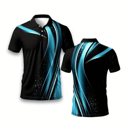 Men's Polo Shirt - Striped Short Sleeve Summer Sportswear - Oversized Fashion Top by [Brand Name]