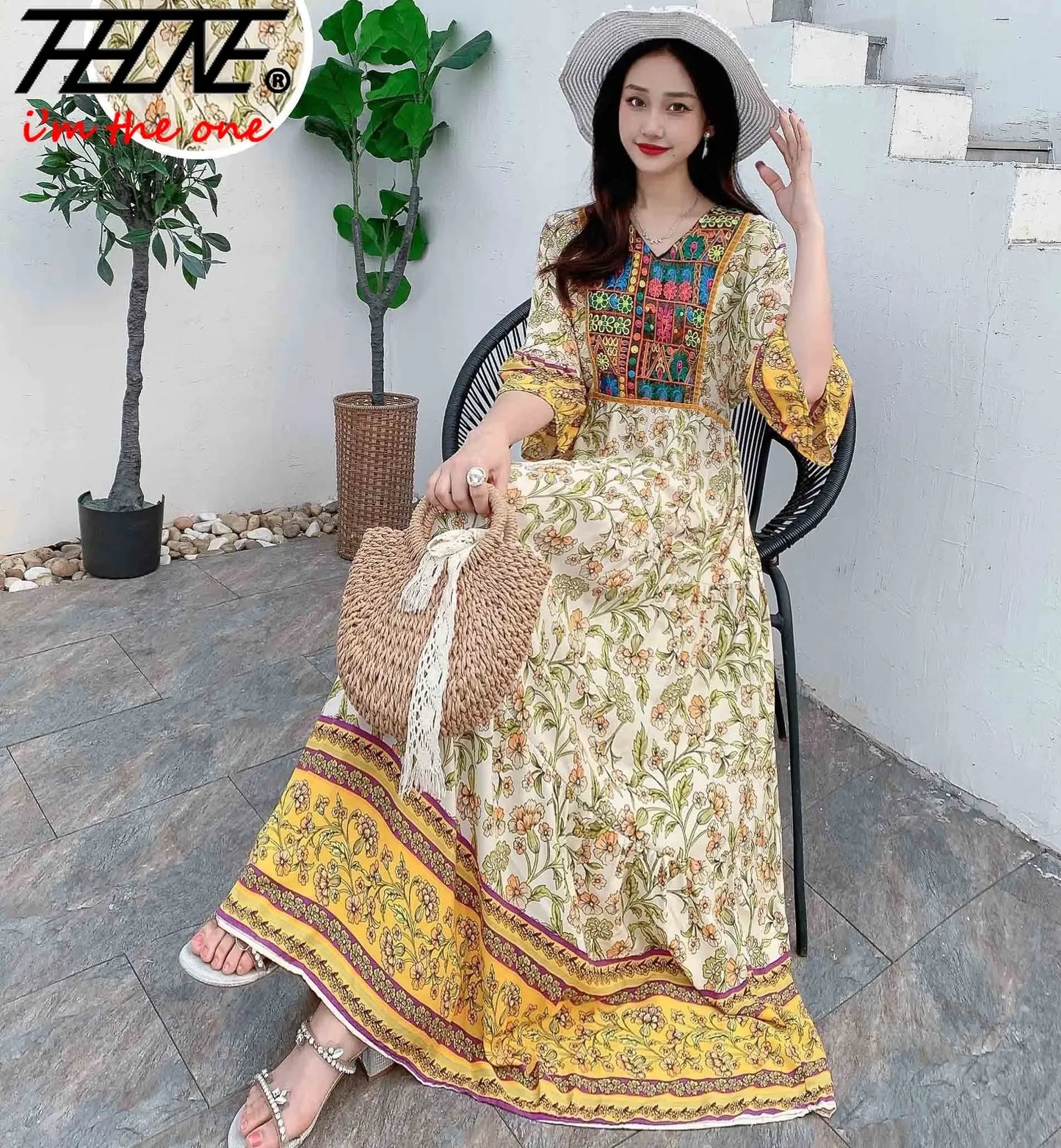 Indian Dress for Women Summer Embroidery Chic Elegant Party Dresses Clothes Vintage Long Maxi Prom Bohemian Beach Robe Vestidos Badiee Stylez