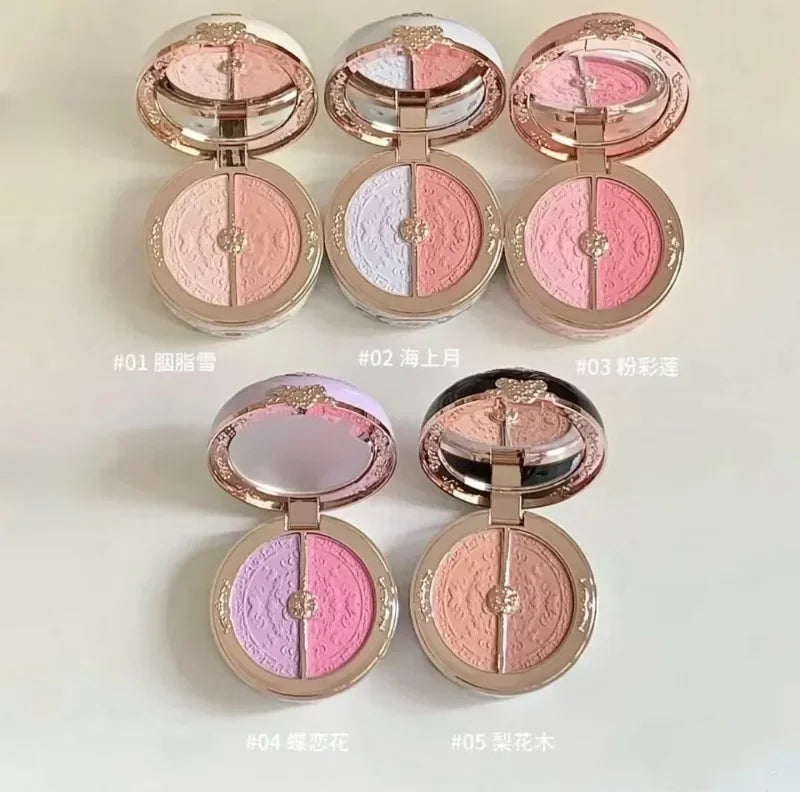 Flower Knows Blusher Butterfly Cloud Collar Collection Rouge Box Duo Blush For Dark Skin Peach Makeup For Cheeks Matte Finish