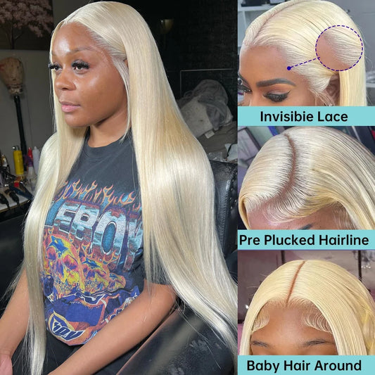 Wiggogo 613 Hd Lace Frontal Wig 13X4 13X6 Hd Lace Wig Blonde Lace Front Human Hair Wigs Straight Lace Front Wigs Human Hair