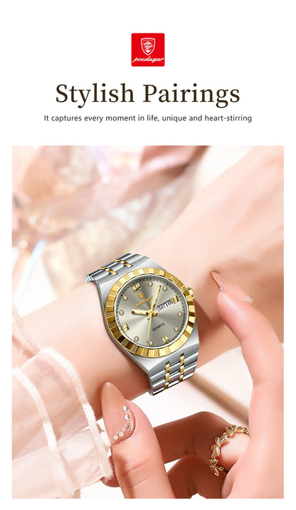 POEDAGAR Luxury Original Ladies Watch Luminous Waterproof Week Date Woman Wristwatch Stainless Steel Women Quartz Watches Female
