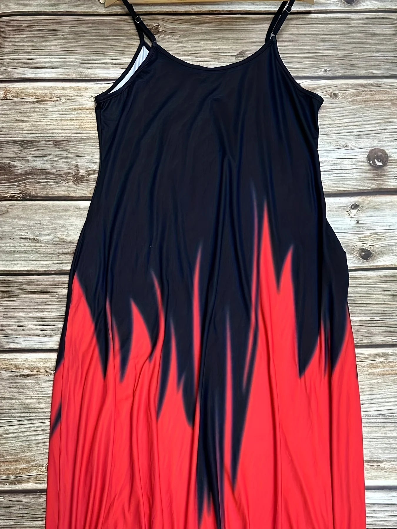 Plus size Summer cool style camisole long dress abstract fashion print temperament street dress