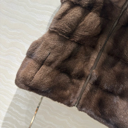 Autumn-winter luxurious short mink zippered vest Badiee Stylez