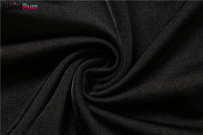 Weird Puss Hipster Fitness Jumpsuit Women Backless Sleeveless Deep v-Neck Cross Bandage Skinny Stretch Workout Sporty Streetwear