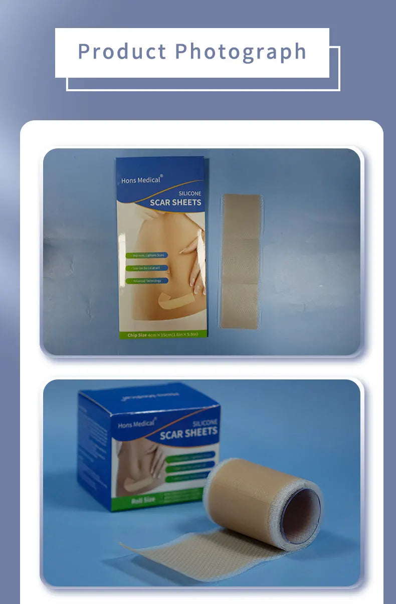 4x15cm 3pcs Silicone Scar sheet Self-Adhesive Scar Cover Tape Scalable for Burn Injury C-Section Keloid Skin Care