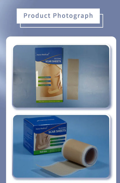 4x15cm 3pcs Silicone Scar sheet Self-Adhesive Scar Cover Tape Scalable for Burn Injury C-Section Keloid Skin Care