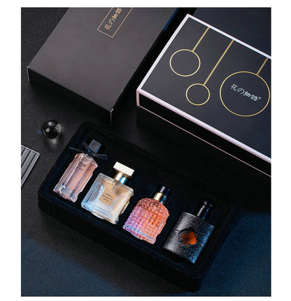Gift Box Four Piece Set Women Perfume Spray 105ml Floral Scent Lasting Fragrance Pheromone Eau De Parfum Men Cologne Balminess Badiee Stylez