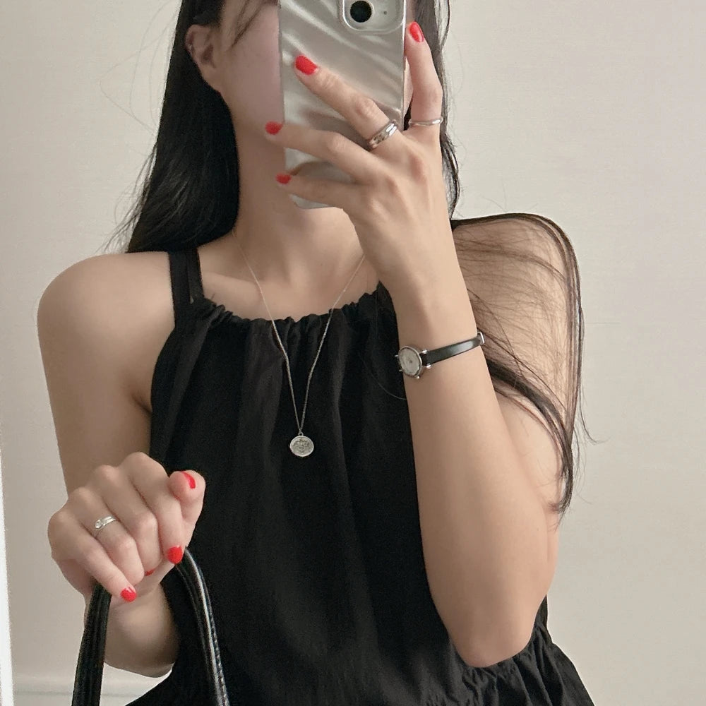 Faionable Dstring Waist Vest Spring Summer Dongda Gate Sle Trendy Belted Crop Top Women's Busin Casual ort Sve