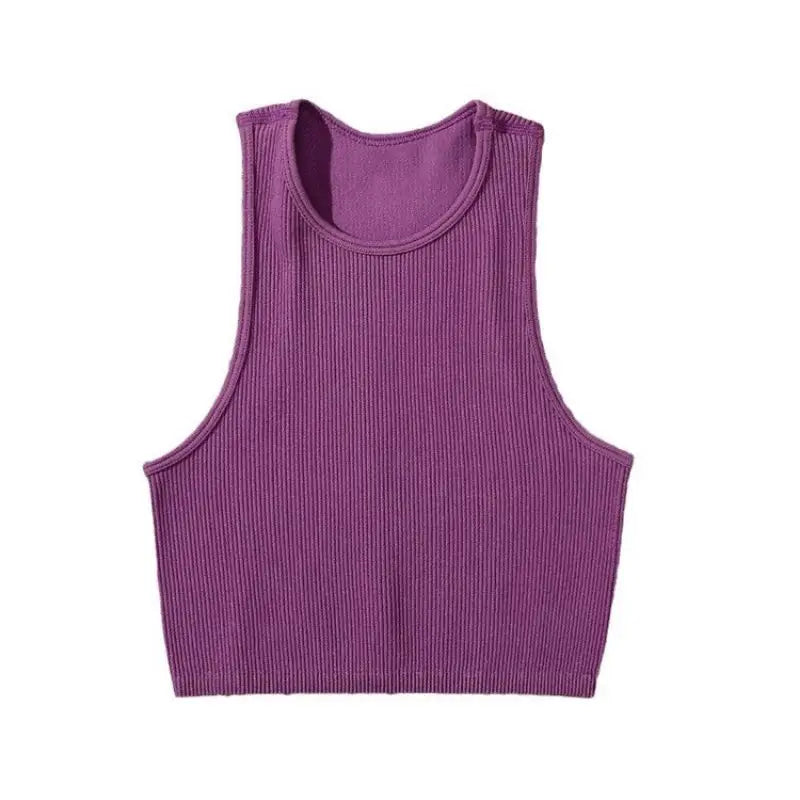 DIY Print Customize Sleeveless Vest Women's Summer High Waist Short Crop Top Fitness Running Yoga Clothes Slim Fast Dry Clothes