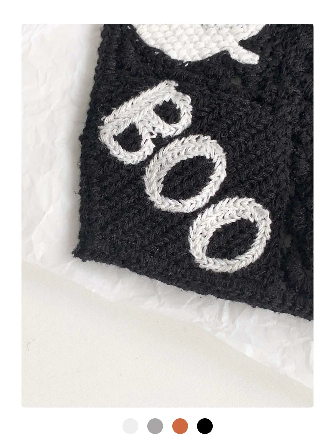 Halloween Costume Skeleton Ghost Bat Spider Web Personalized Knitted Crochet Headband Female Photo Photo Triangle Scarf Trendy Badiee Stylez