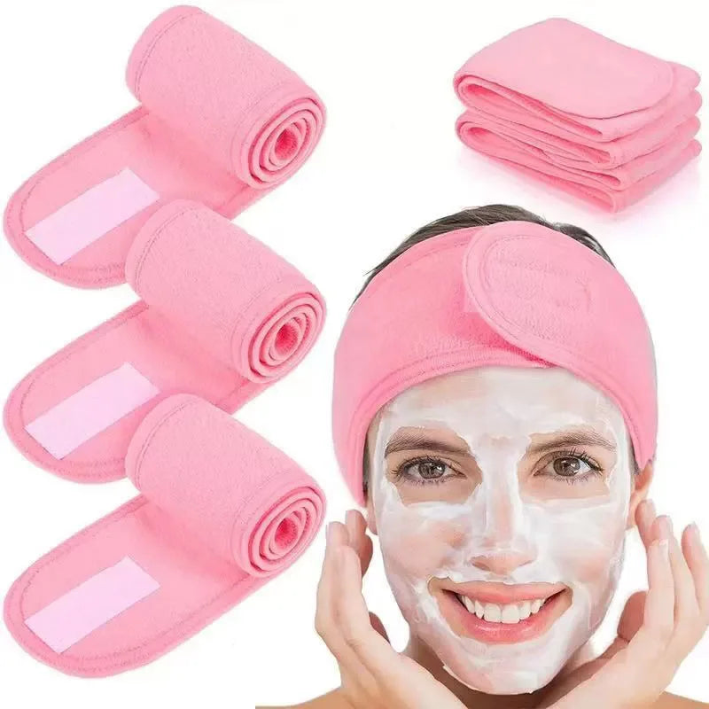 Hot Sale Soft Toweling Headbands for Face Washing Bath Makeup Hair Band for Women Adjustable SPA Headband Cosmetic Headband