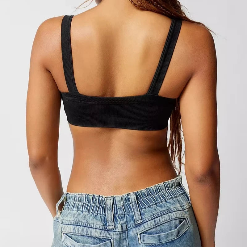 Women Sleeveless Crop Top Tank Tops Summer Sexy Casual Solid Color Streetwear Short Women's T-shirt Camisole Crop топ женский