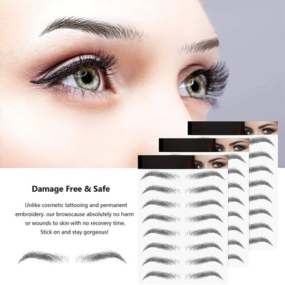 4D Hair-Like Eyebrow Stickers Waterproof Eyebrow Tattoo Water Transfer Eye Brow Enhancer Long Lasting Korean Cosmetics
