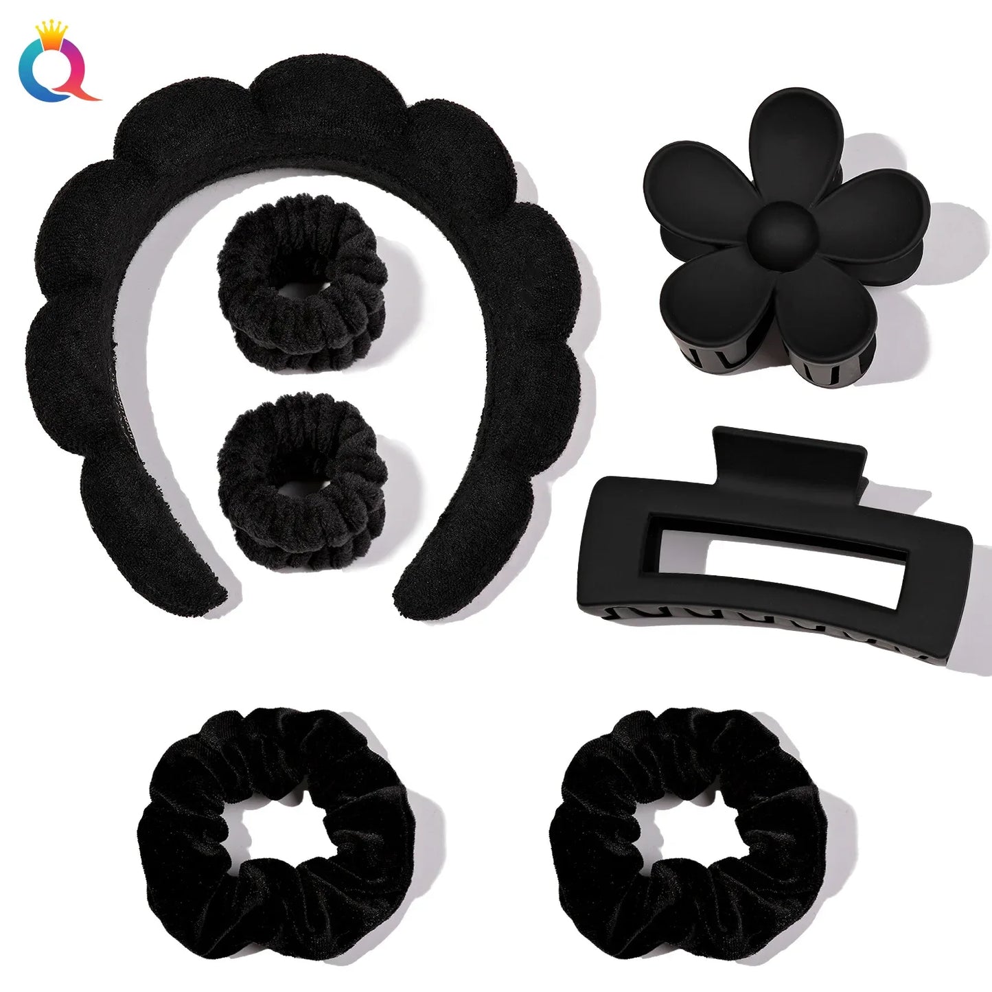 Wash Face Headbands For Women Puffy Sponge Hair Bands Cuff Waterproof Bands Absorbent Wristbands Girls Hair Accessories Set Badiee Stylez