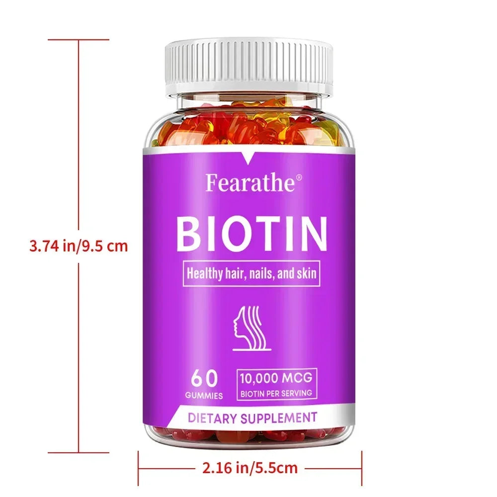 Biotin Gel 10000mcg [Highest Potency] Healthy Hair, Skin & Nails Vitamins for Women, Men & Children